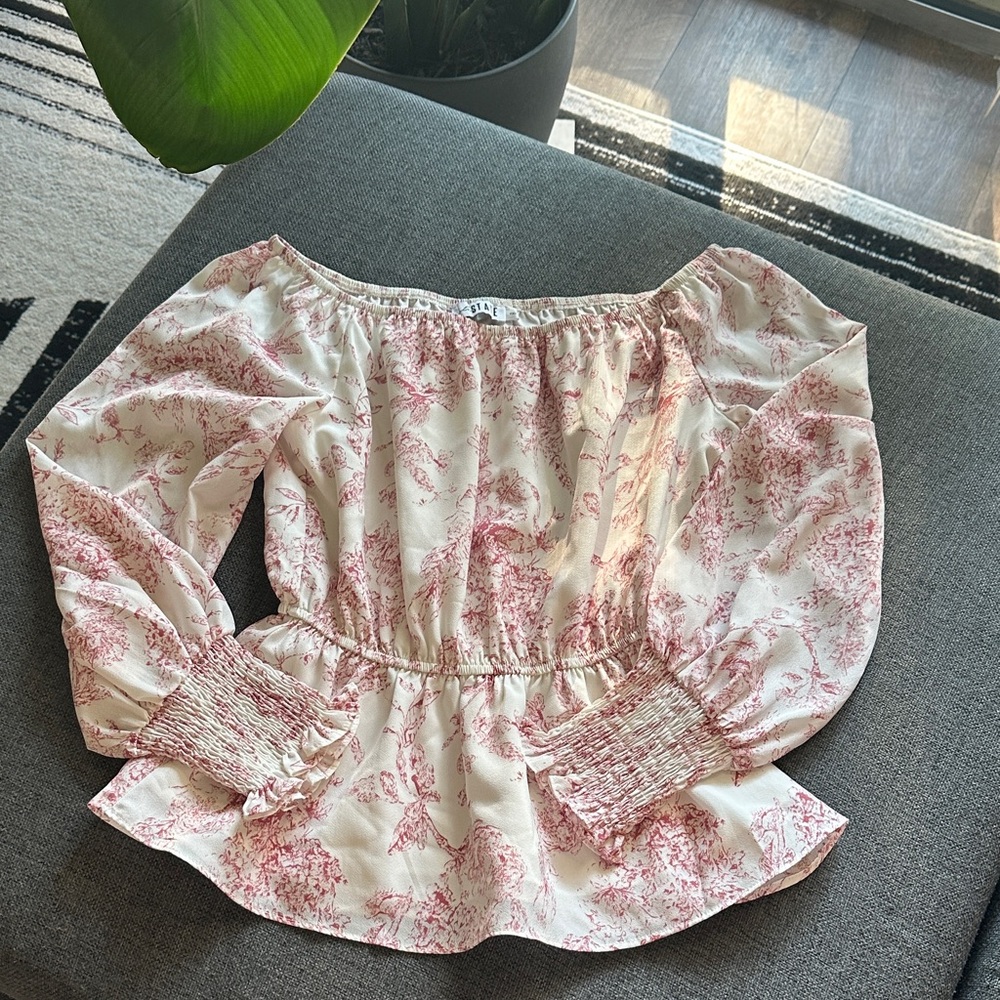 Style State Pink Floral Off-Shoulder Blouse
